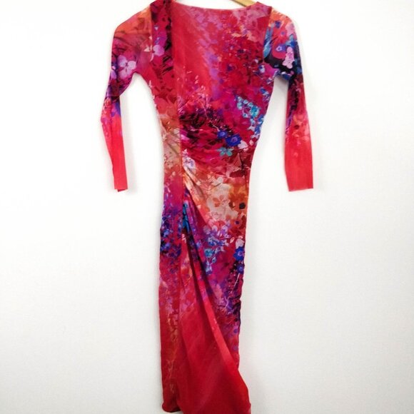 Jean Paul Gaultier Fuzzi Pink Mesh Draped Dress XS - Picture 5 of 7